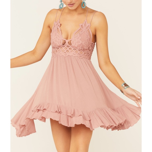 Free People Adella Slip Dress in Rose | Tank Strappy NWT - Picture 2 of 8